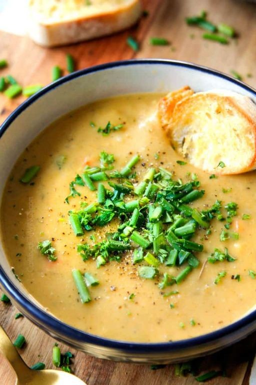 Creamy Potato Leek Soup with Mirepoix