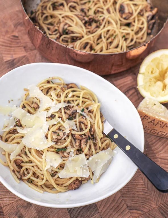 Creamy Sardine and Mushroom Tagliatelle