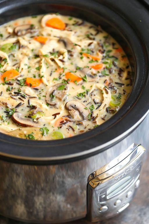 Creamy Slow Cooker Chicken and Wild Rice Soup