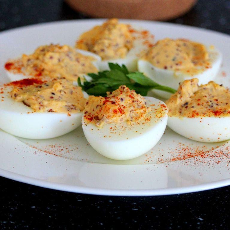 Creamy Sriracha Deviled Eggs