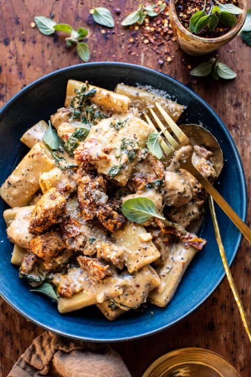 Creamy Sun-Dried Tomato Rotisserie Chicken Pasta