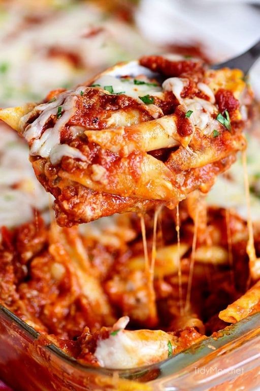 Creamy Three-Cheese Baked Mostaccioli