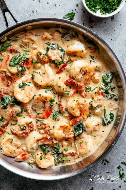 Creamy Tuscan Garlic Shrimp with Spinach