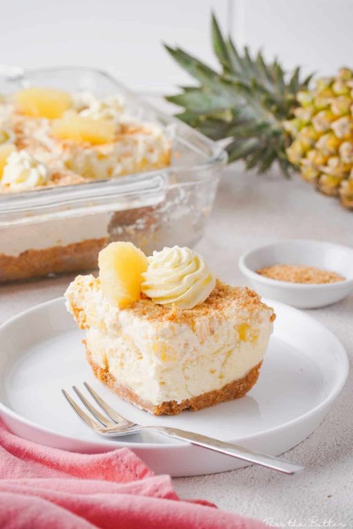 Creamy pineapple pie with graham cracker crust