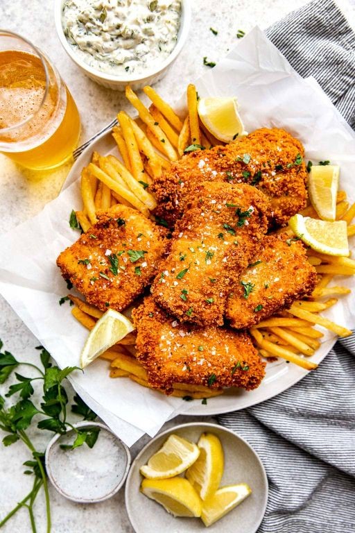Crispy Panko-Fried Flounder with Tartar Sauce