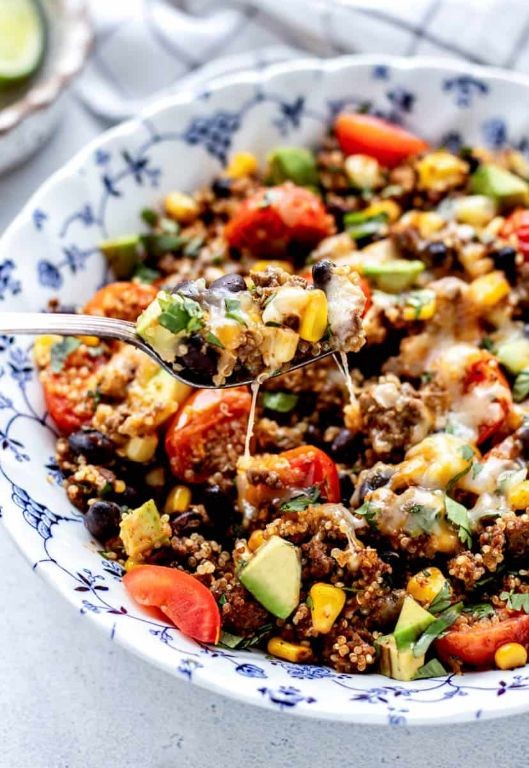 Crock Pot Beef and Quinoa Taco Salad