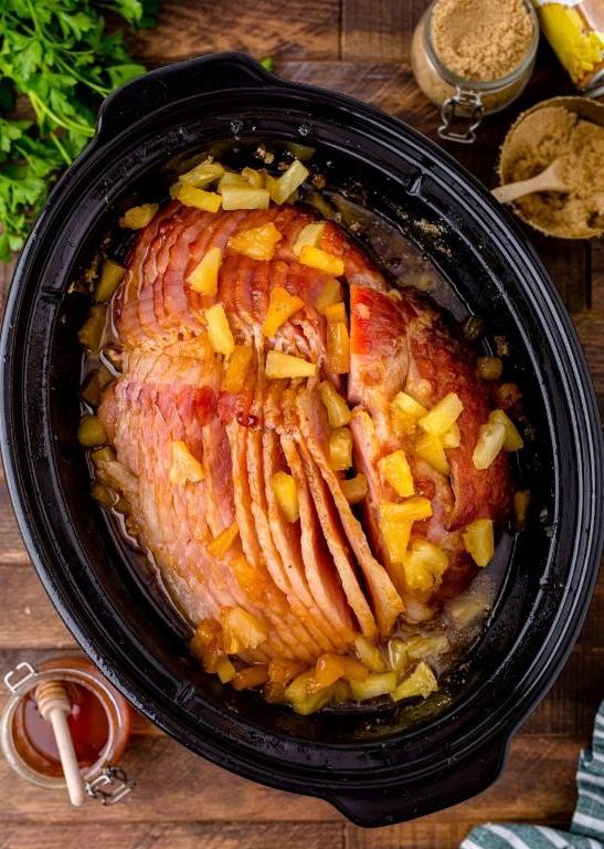 Crock Pot Brown Sugar Pineapple Ham