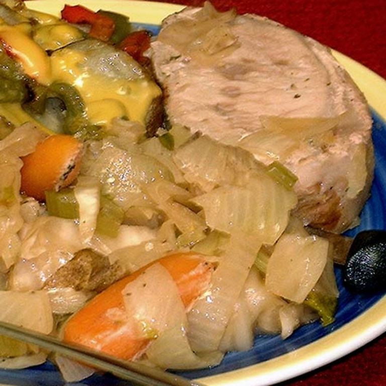 Crock Pot Pork Steak with Cabbage and Bacon