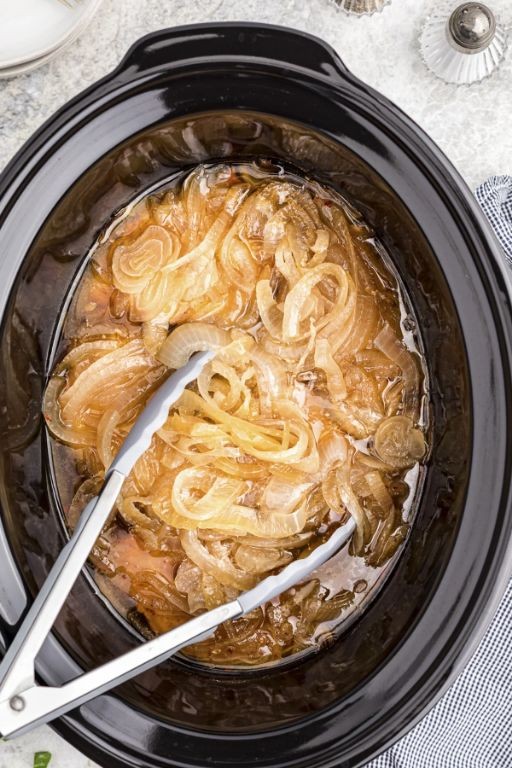 Crock Pot Pork Steak with Caramelized Onions