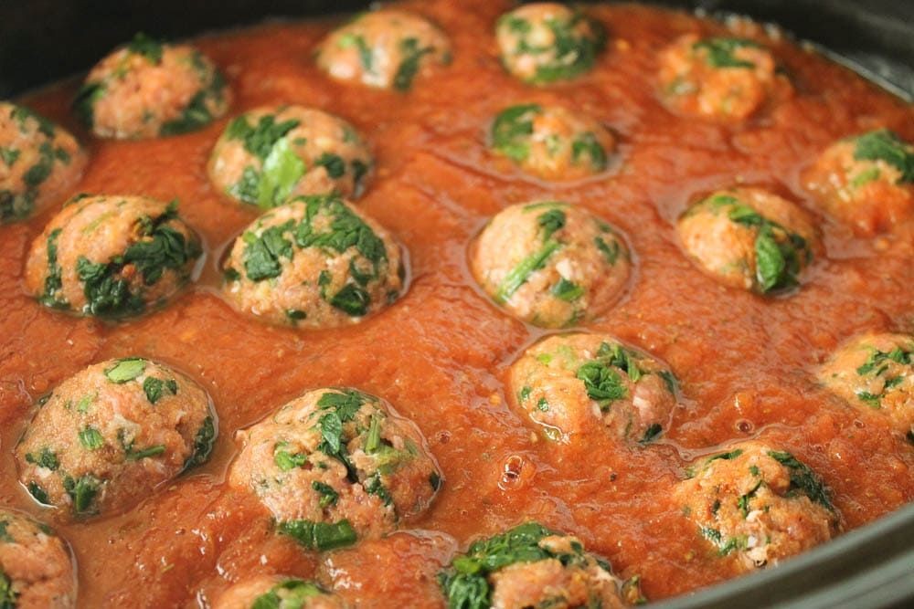 Crock Pot Turkey and Spinach Meatballs