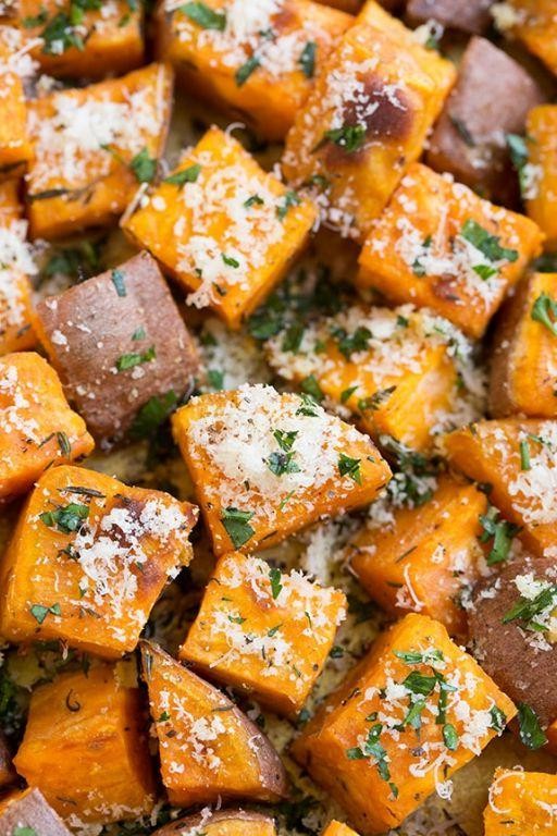 Crockpot Garlic Herb Sweet Potatoes