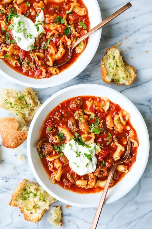 Crockpot Lasagna Soup with Italian Herbs