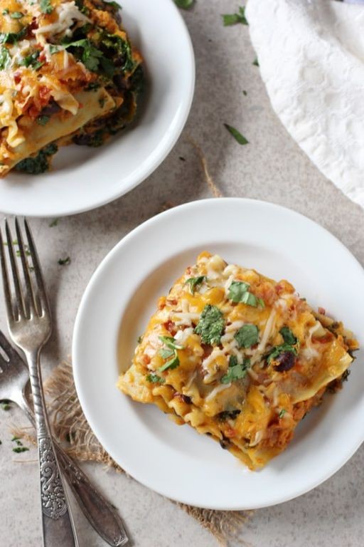 Crockpot Lasagna with Sweet Potatoes and Kale