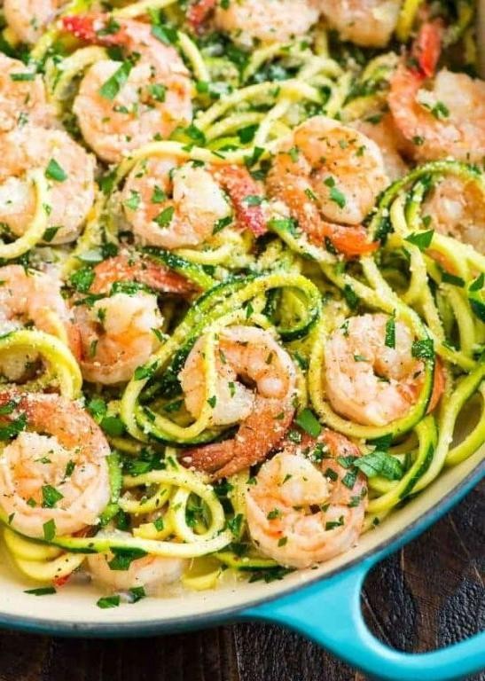 Crockpot Shrimp Scampi with Zucchini Noodles