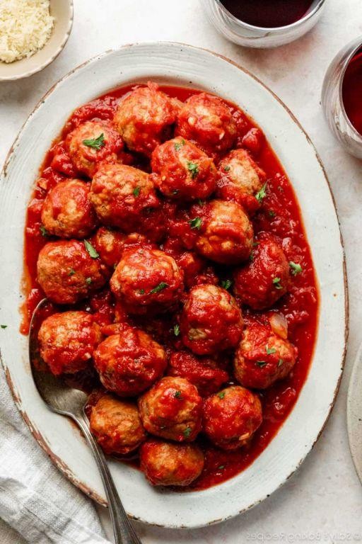Crockpot Turkey Meatballs in Marinara Sauce