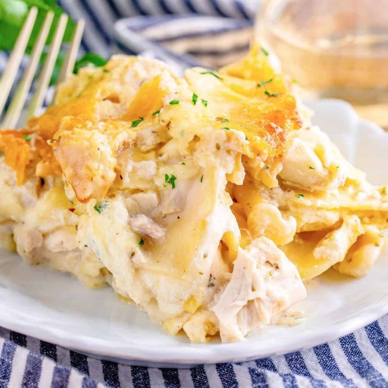 Crockpot White Chicken Lasagna with Alfredo Sauce