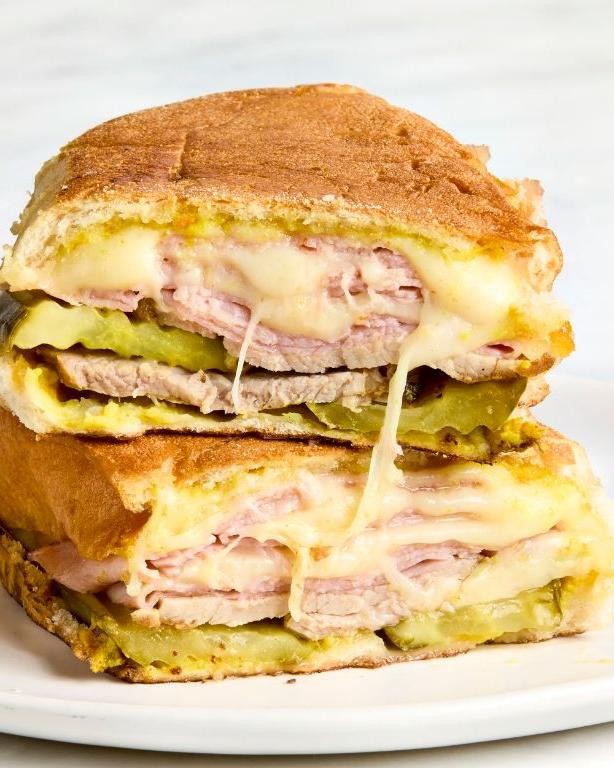 Cuban Sandwich with Ham and Swiss Cheese