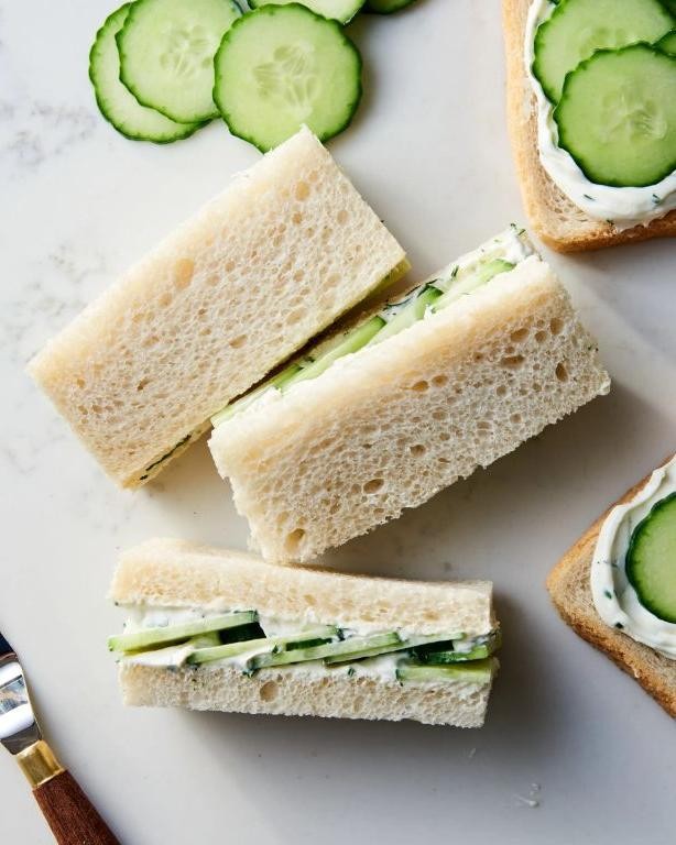 Cucumber and Cream Cheese Finger Sandwiches