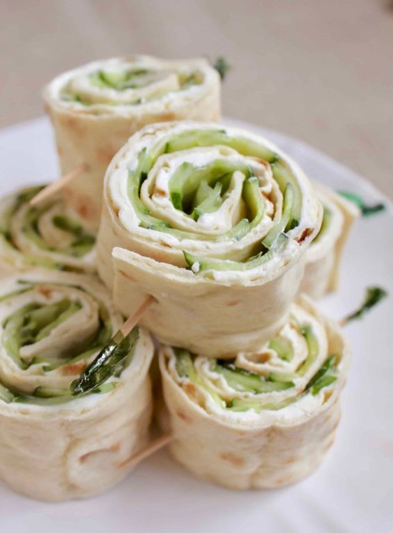 Cucumber and Cream Cheese Pinwheel Sandwiches