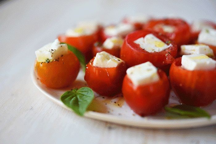 Cucumber and Feta Stuffed Cherry Tomatoes