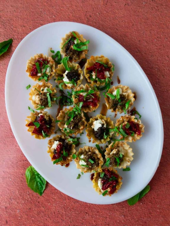 Cucumber and Goat Cheese Phyllo Cups