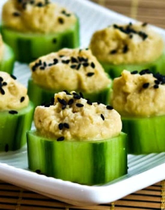 Cucumber and Hummus Bites