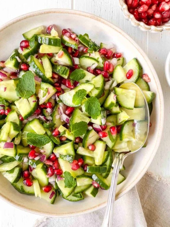 Cucumber and Pomegranate Salad Cups