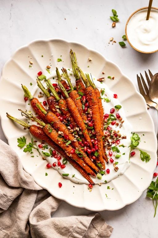 Cumin Roasted Carrots with Yogurt Sauce