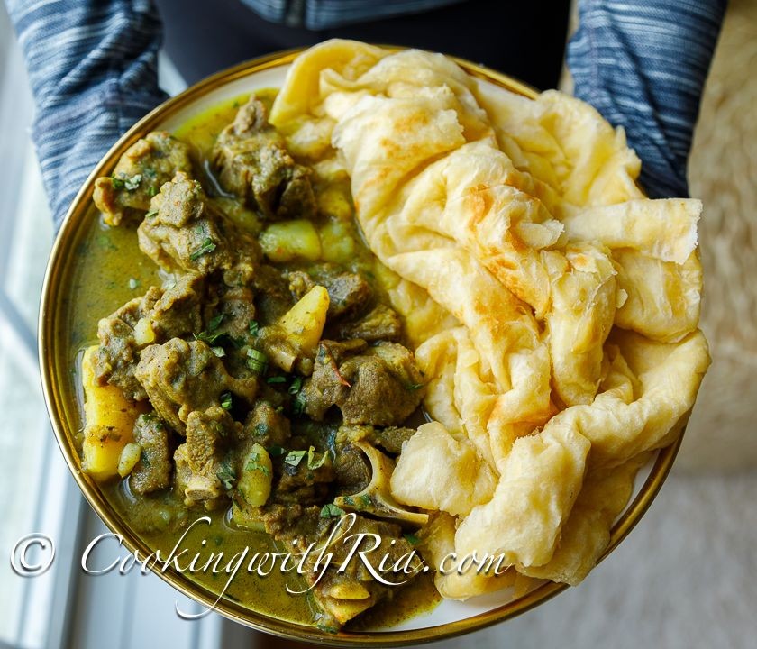 Curried Goat with Roti