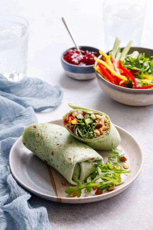 Curry Chicken and Cucumber Wrap