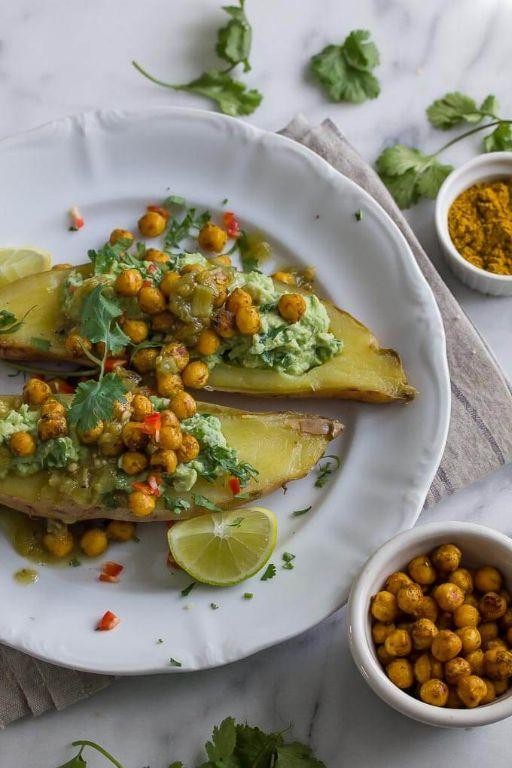 Curry Chickpea Stuffed Avocado