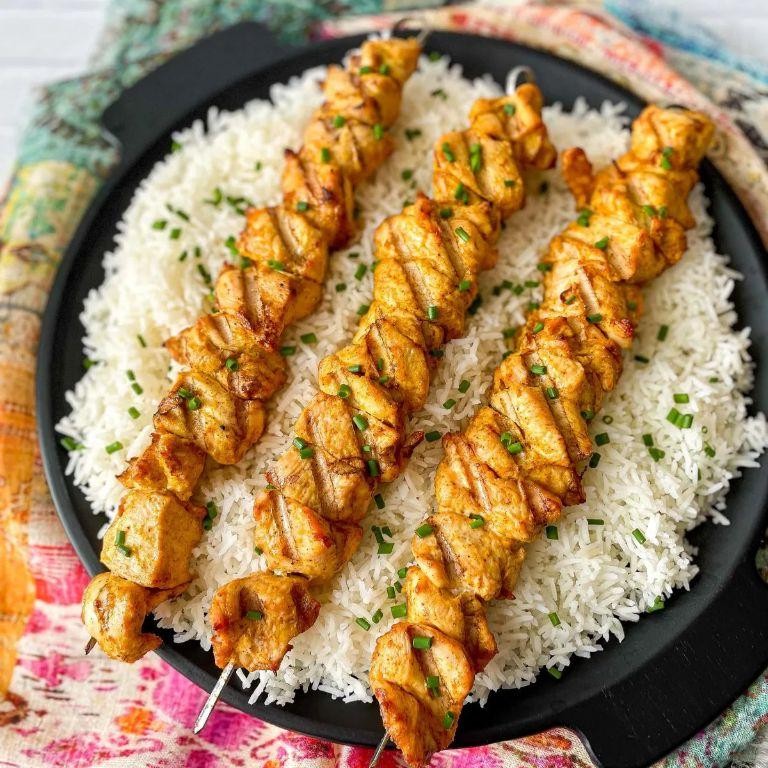Curry Powder Seasoned Chicken Kebabs