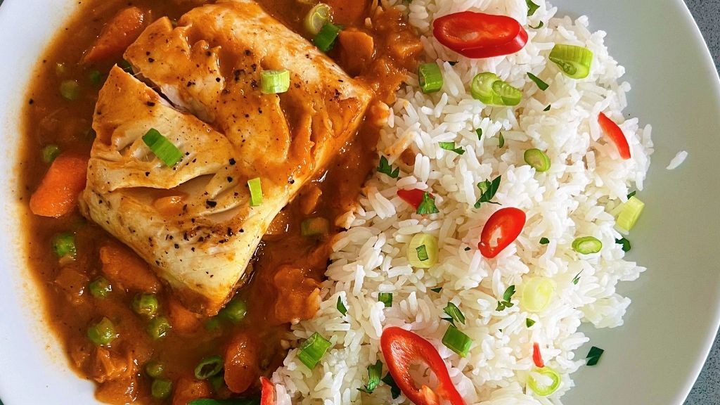 Curry-Crusted Sablefish with Coconut Rice