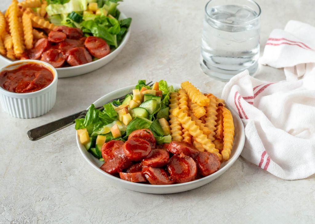 Currywurst with French Fries