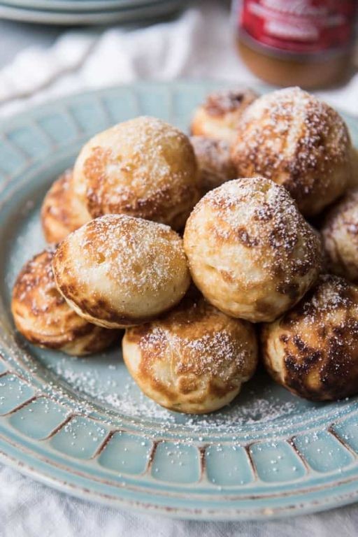Danish Æbleskiver with Powdered Sugar