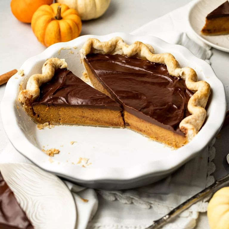 Dark Chocolate Pumpkin Pie Using Fresh Pumpkin