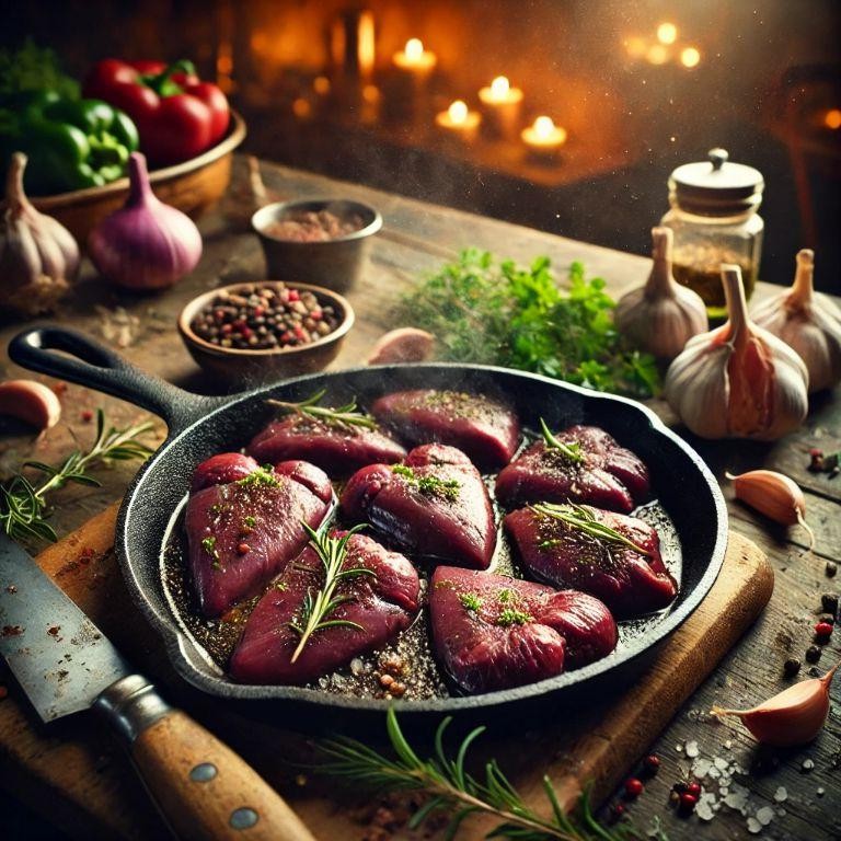 Deer Heart and Onion Skillet with Balsamic Drizzle