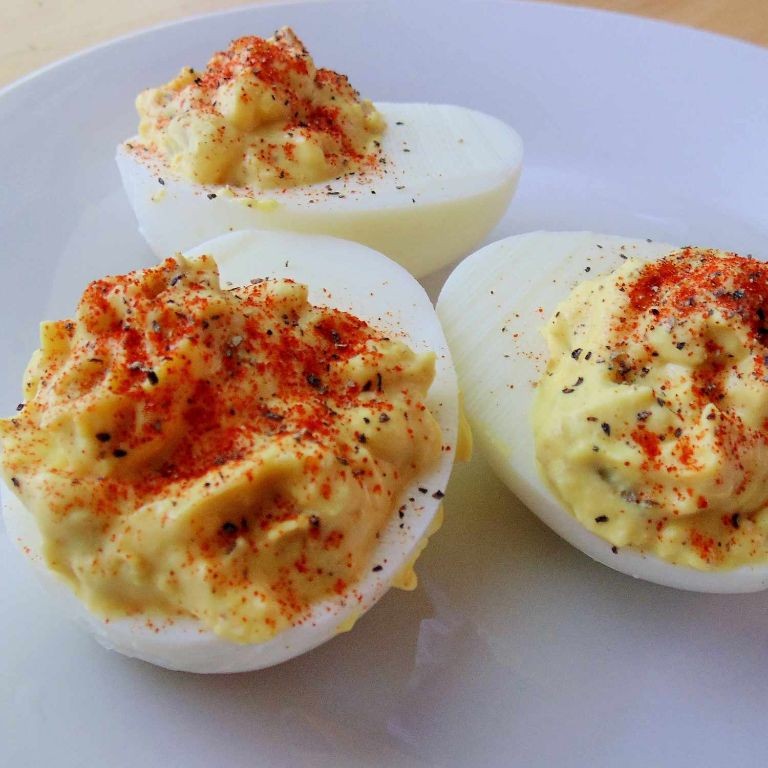 Deviled Eggs with Paprika Garnish