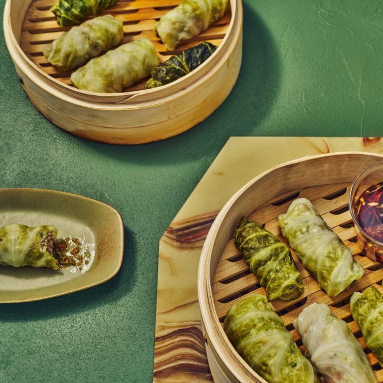Dim Sum Style Steamed Cabbage Rolls