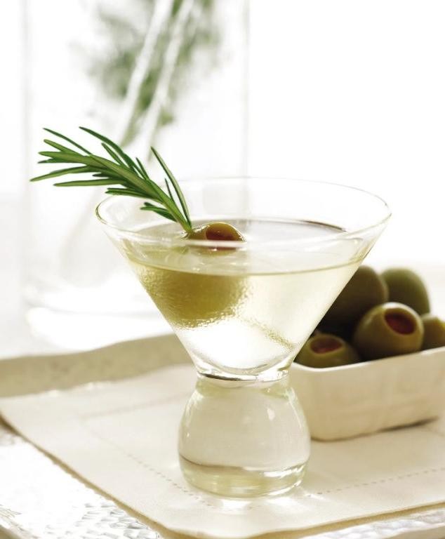 Dry Martini with a Rosemary Infused Twist
