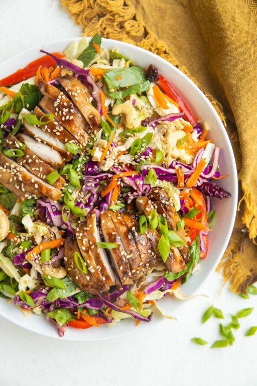 Easy Copycat Oriental Salad with Honey-Ginger Glazed Chicken