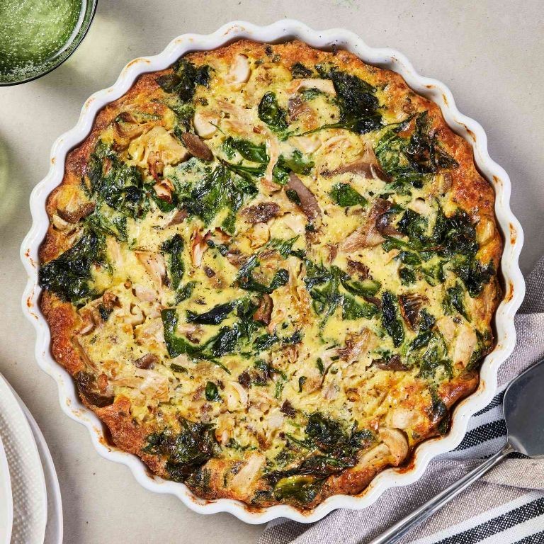 Easy Spinach and Mushroom Quiche
