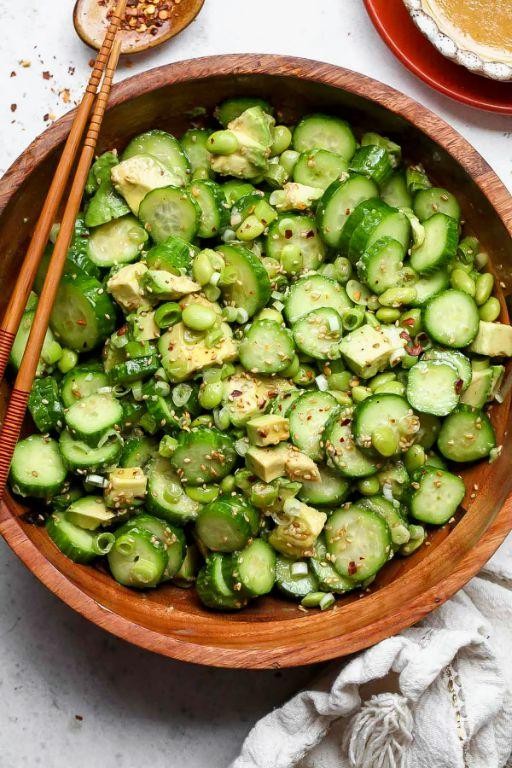 Edamame and Cucumber Salad with Sesame Dressing