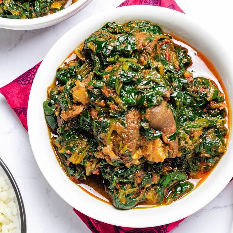 Efo Riro (Spinach Stew with Assorted Meat)
