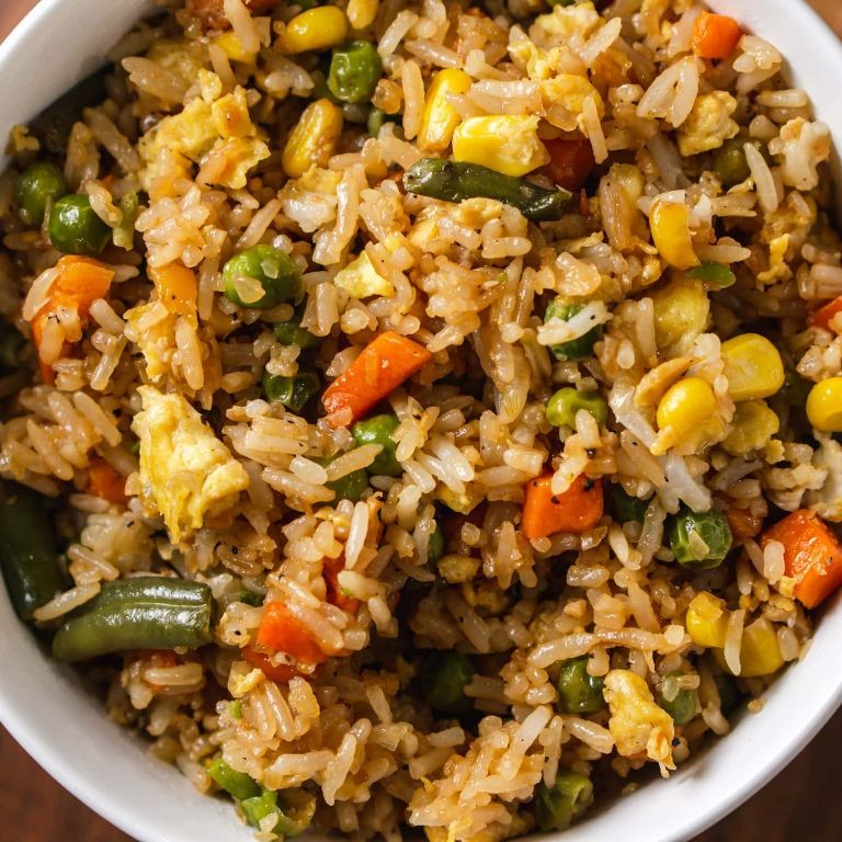 Egg Fried Rice with Frozen Veggies