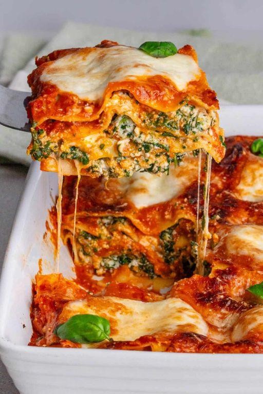Egg Noodle Lasagna with Ricotta and Spinach