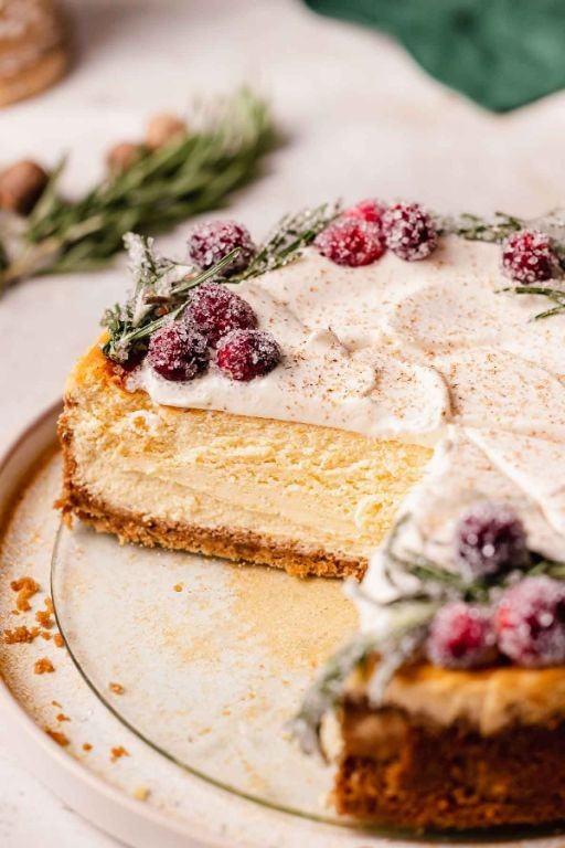 Eggnog Cheesecake with Gingersnap Crust
