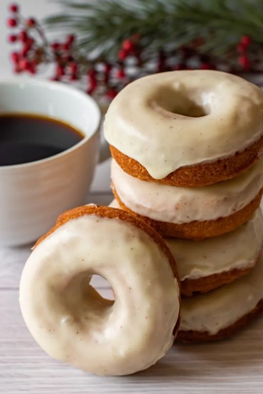 Eggnog Donuts with Cinnamon Sugar