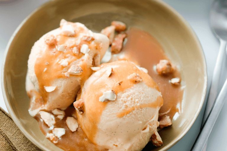 Eggnog Ice Cream with Caramel Swirl