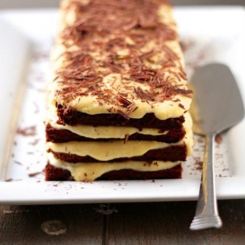 Eggnog Mousse with Dark Chocolate Shavings